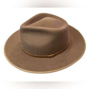 Will + Bear Women's Men's Calloway Tan Brown Widebrim Fedora Hat